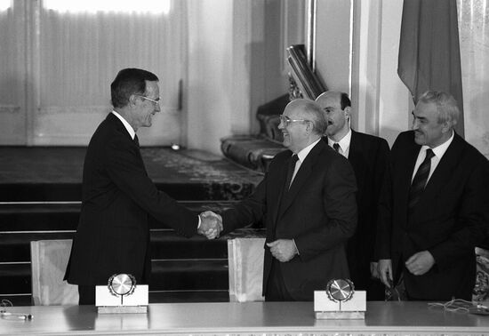 US President George Bush's visit to Soviet Union