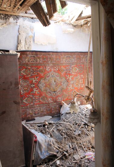 Aftermath of shelling of Kuibyshevsky District in Donetsk