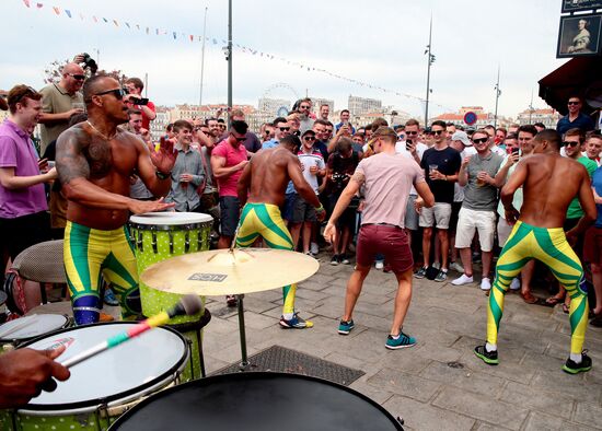 English football fans in Marseille