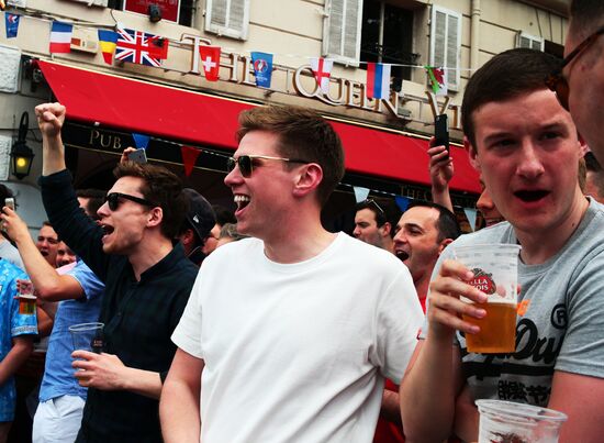 England team's fans in Marseille