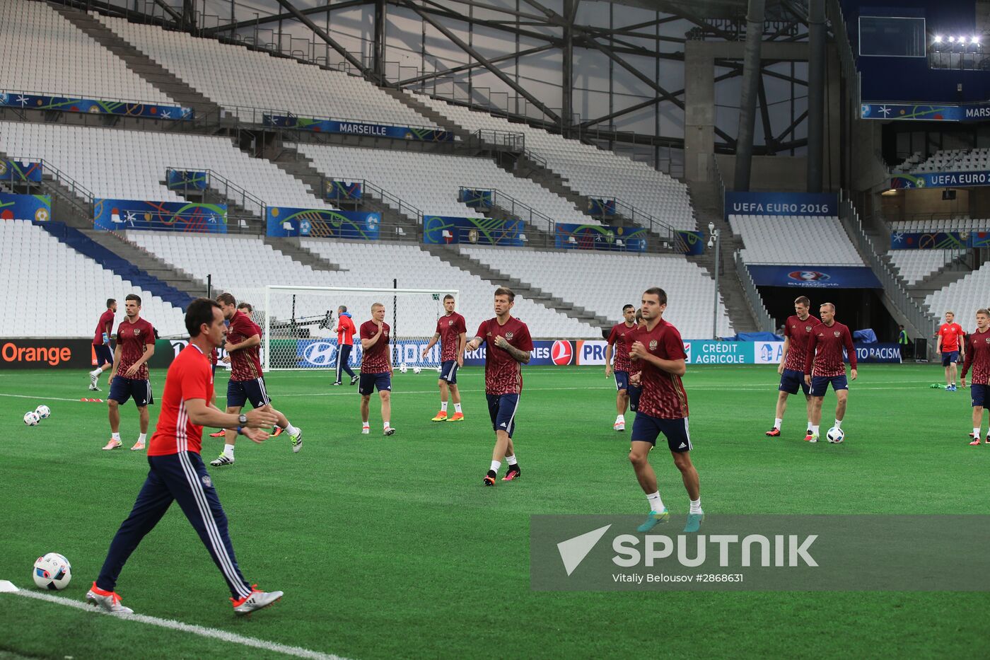 Football. 2016 European Championship. Training session of Russian national team