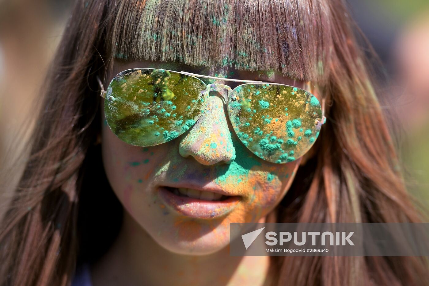 Holi festival of colors in Kazan