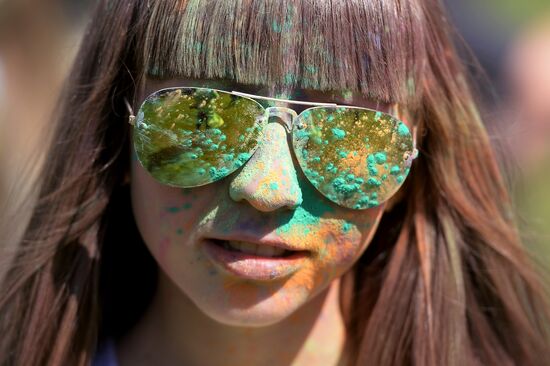 Holi festival of colors in Kazan