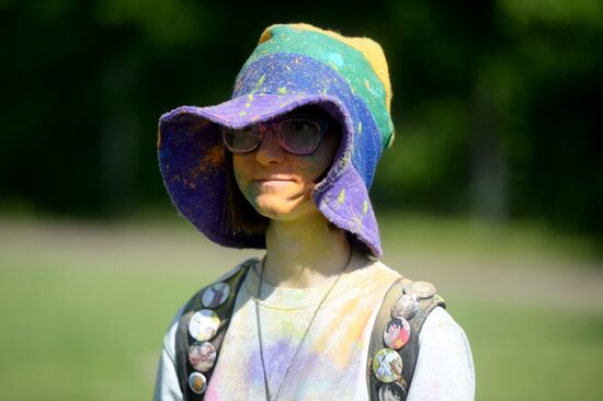 Holi festival of colors in Kazan