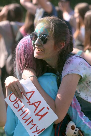 Holi festival of colors in Kazan