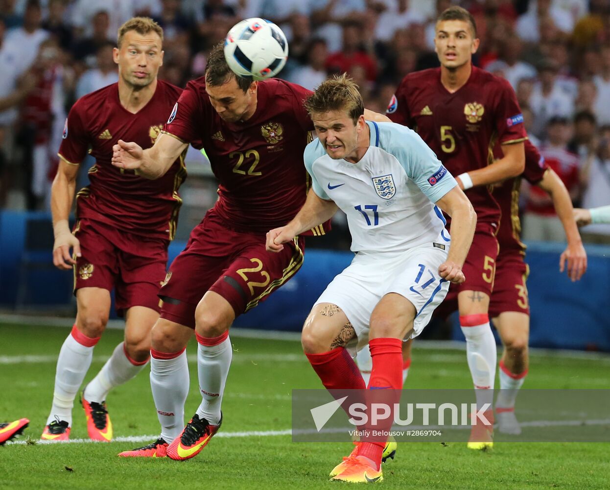 Football. UEFA Euro 2016. Russia vs. England