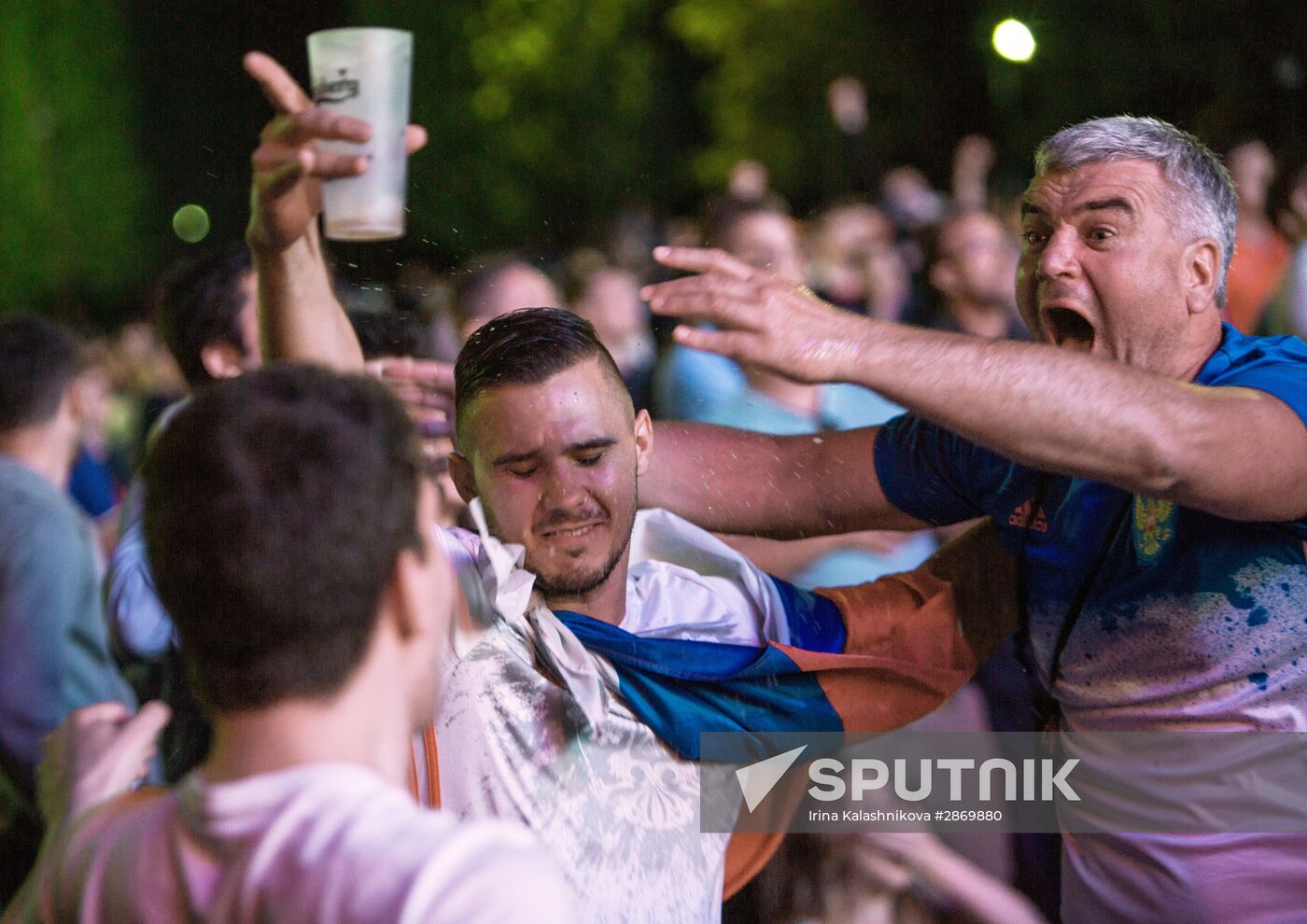 People watch Russia vs. England UEFA Euro 2016 group stage match