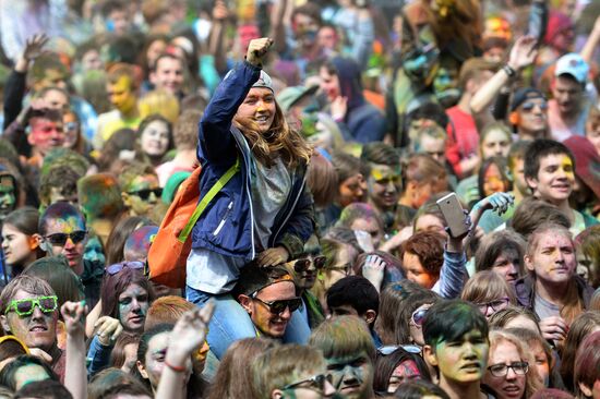 Holi festival in Moscow