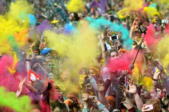 Holi festival in Moscow