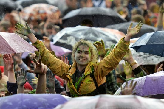 Holi festival in Moscow