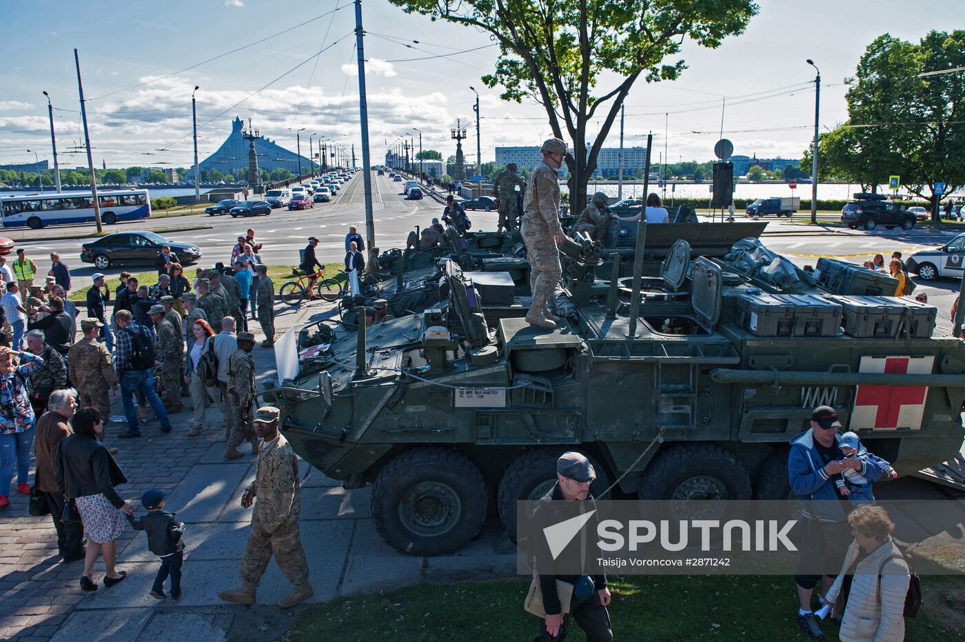 US armed forces' military equipment in Riga