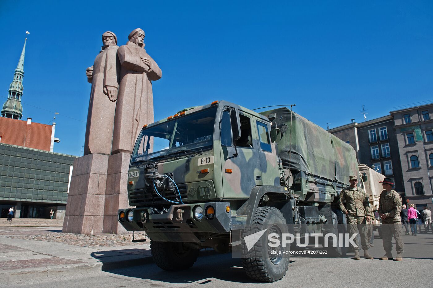 US armed forces' military equipment in Riga