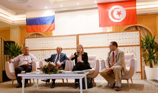 News conference with Tunisian Tourism and Handicrafts Minister Selma Elloumi Rekik