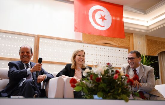 News conference with Tunisian Tourism and Handicrafts Minister Selma Elloumi Rekik