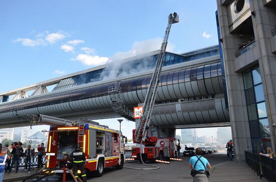 Emergencies Ministry holds drill on Bagration pedestrian bridge in Moscow