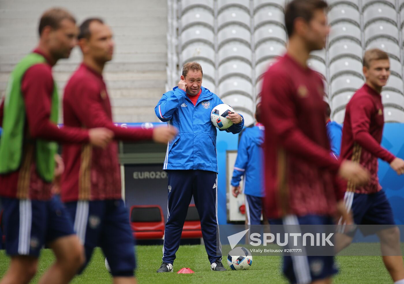 Russian football team training. European Championship 2016.