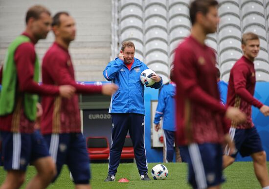 Russian football team training. European Championship 2016.