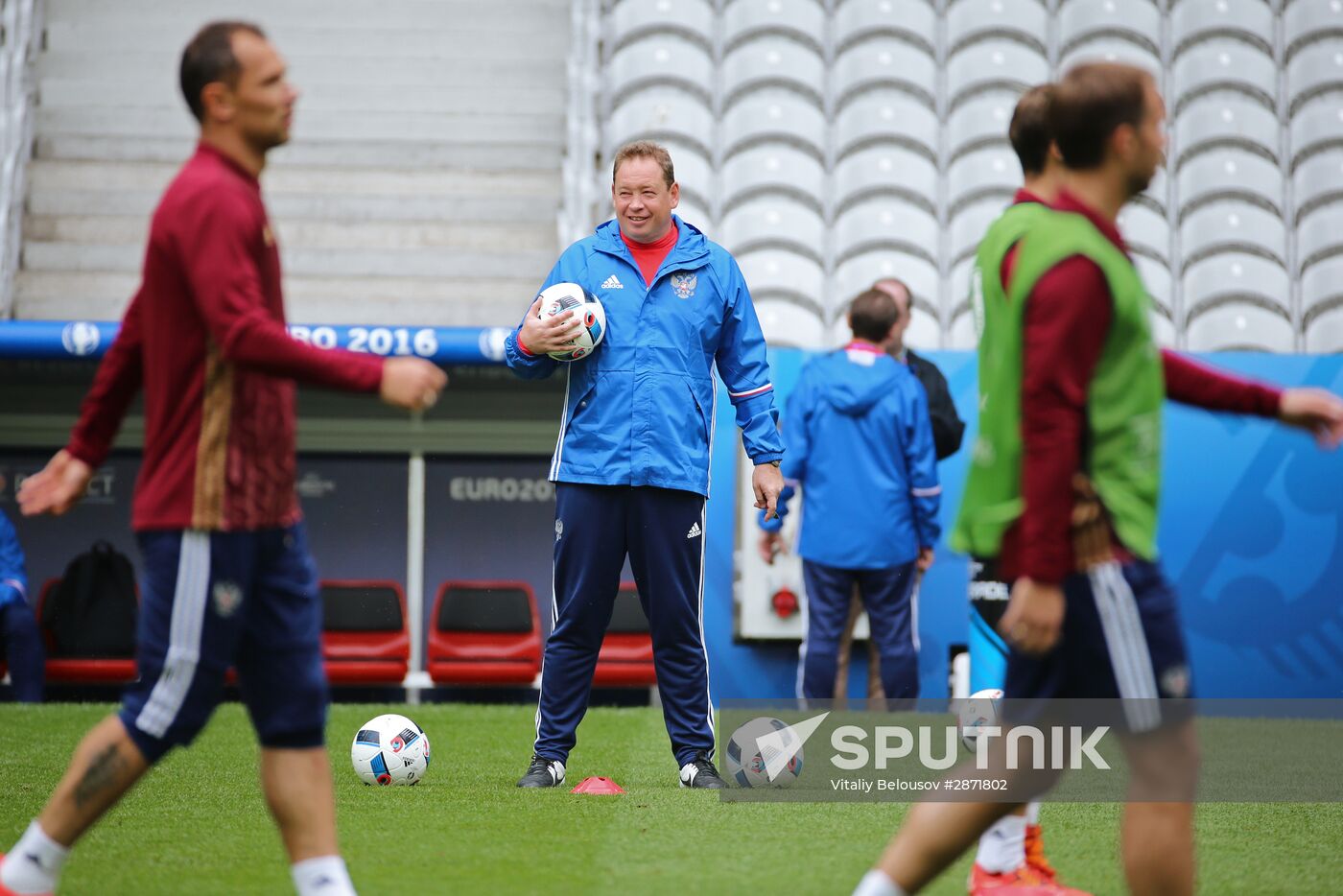 Russian football team training. European Championship 2016.