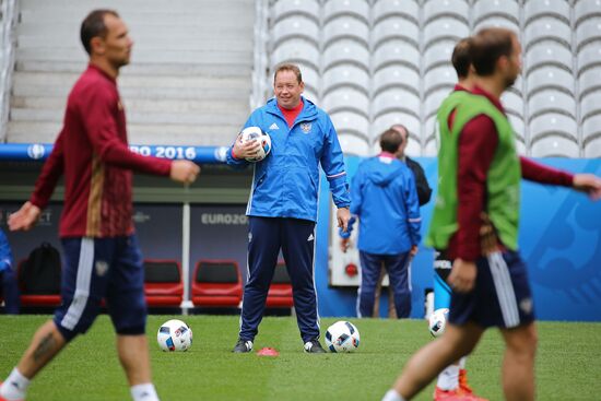 Russian football team training. European Championship 2016.
