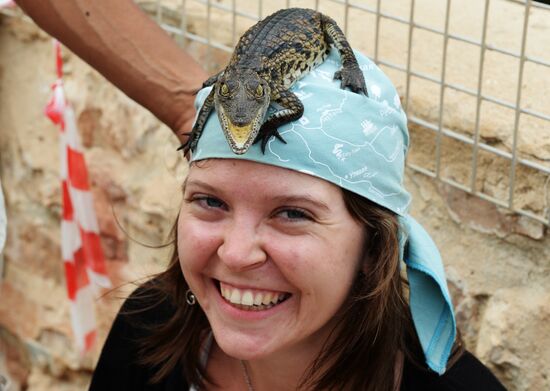 A crocodile farm on Djerba Island in Tunisia