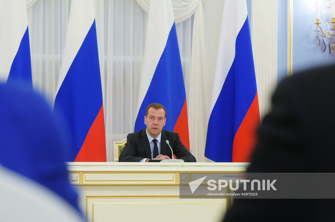 Prime Minister Dmitry Medvedev holds meeting of commission to prepare United Russia party's public declaration