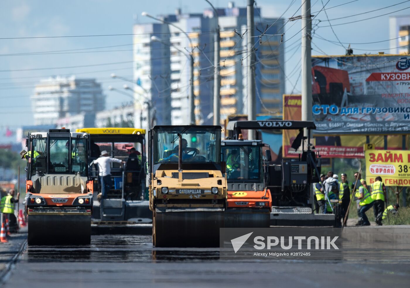 Road repairs in Omsk