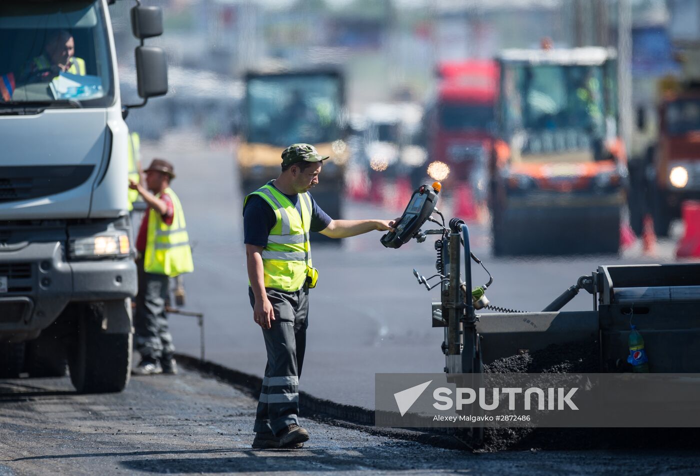 Road repairs in Omsk