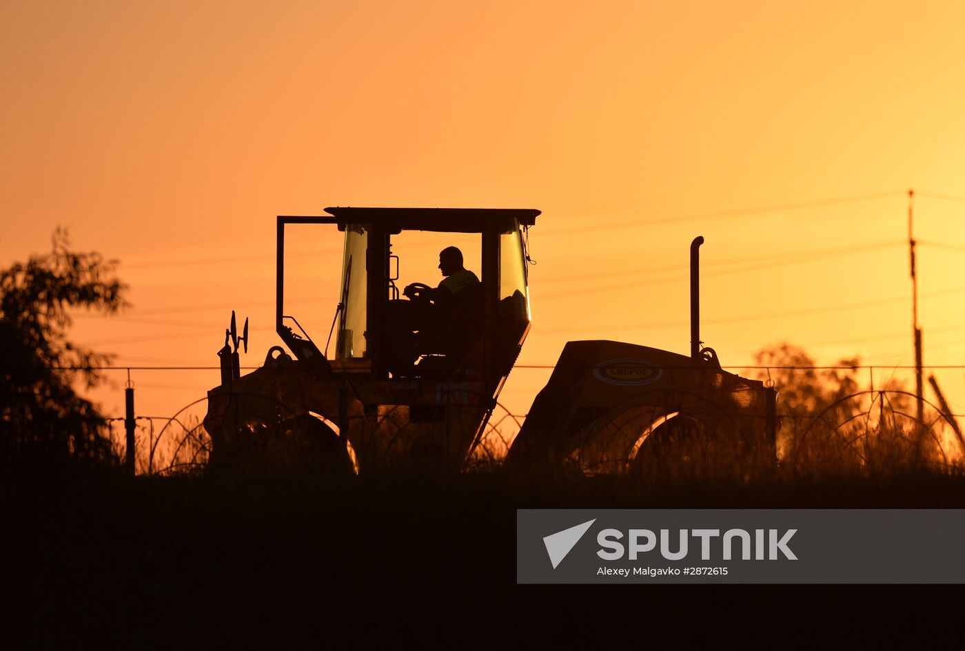 Road repairs in Omsk