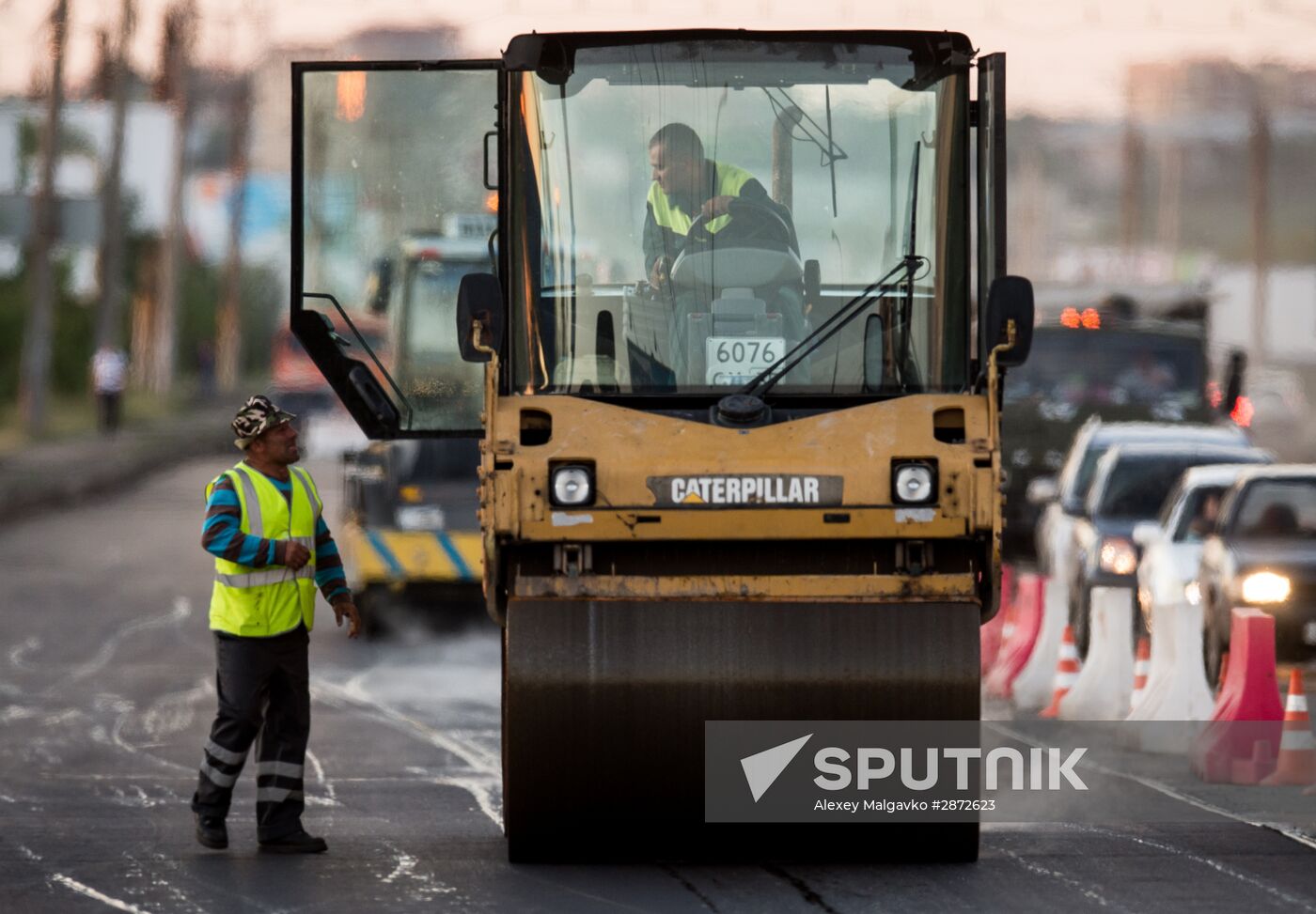 Roadworks in Omsk