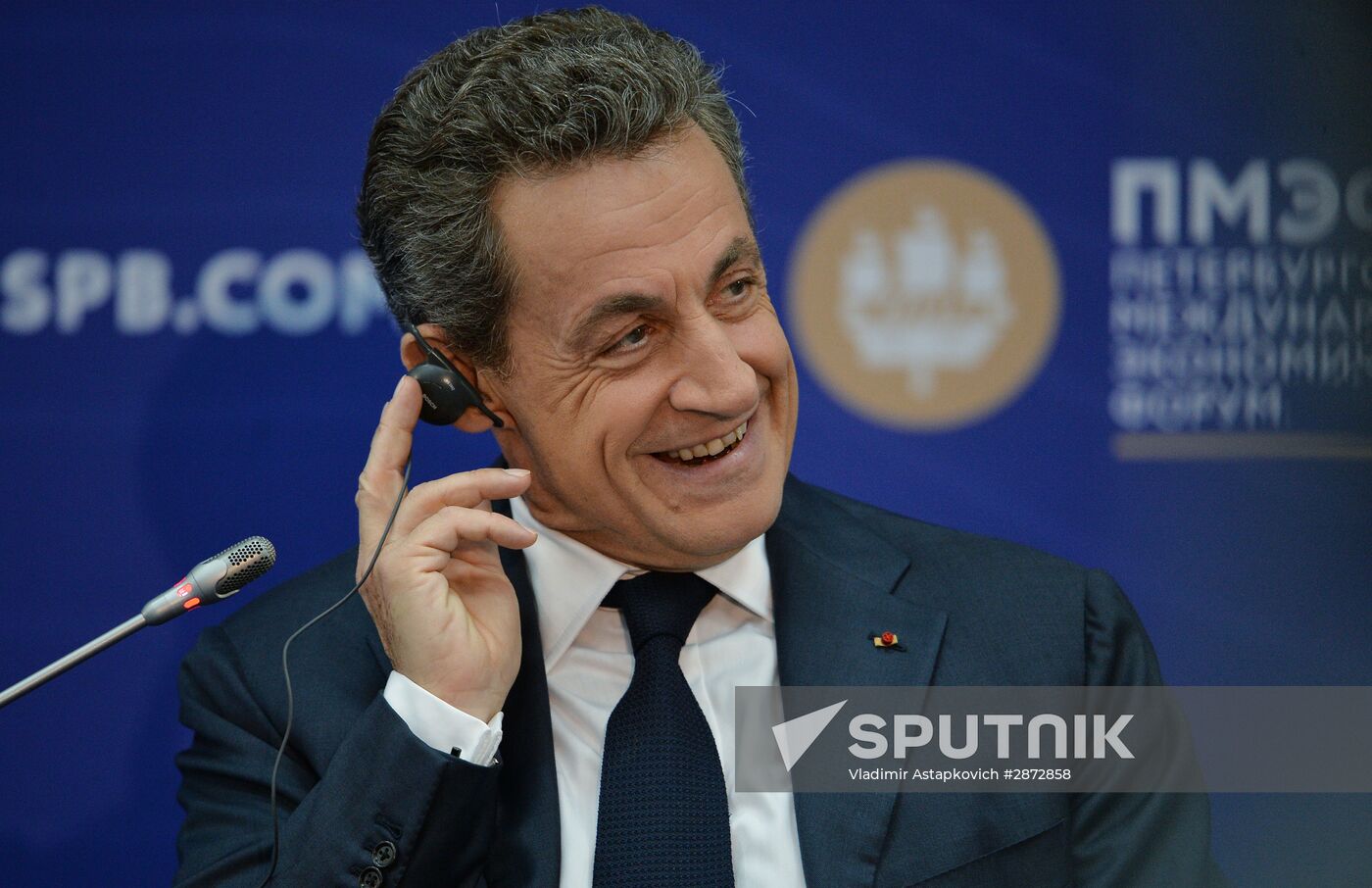 Conversation with French ex-president Nicolas Sarkozy at SPIEF