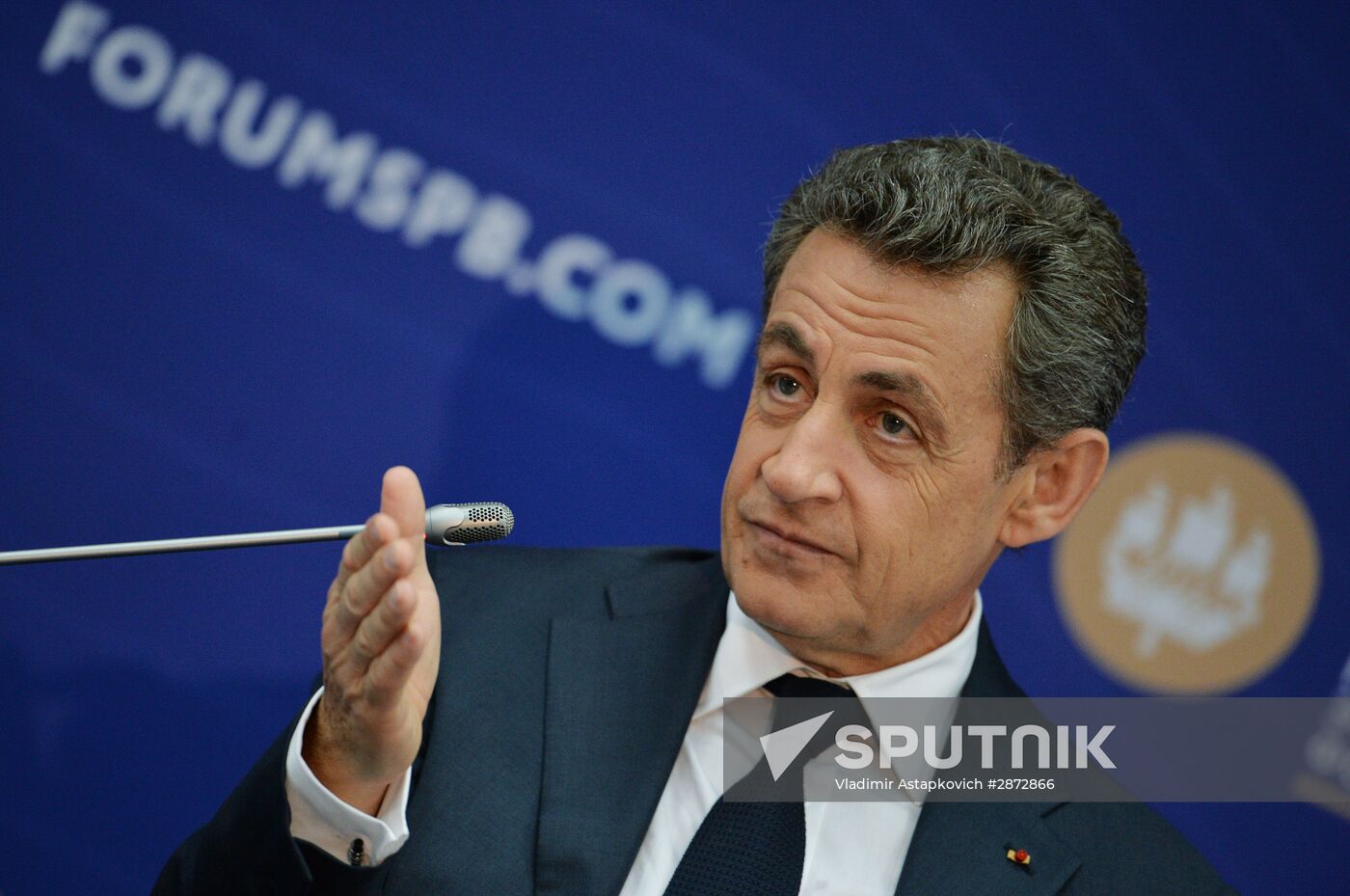 Conversation with French ex-president Nicolas Sarkozy at SPIEF