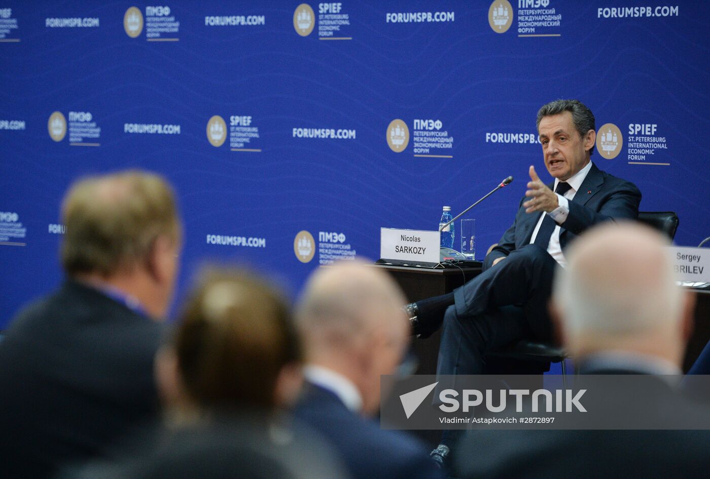 Conversation with French ex-president Nicolas Sarkozy at SPIEF