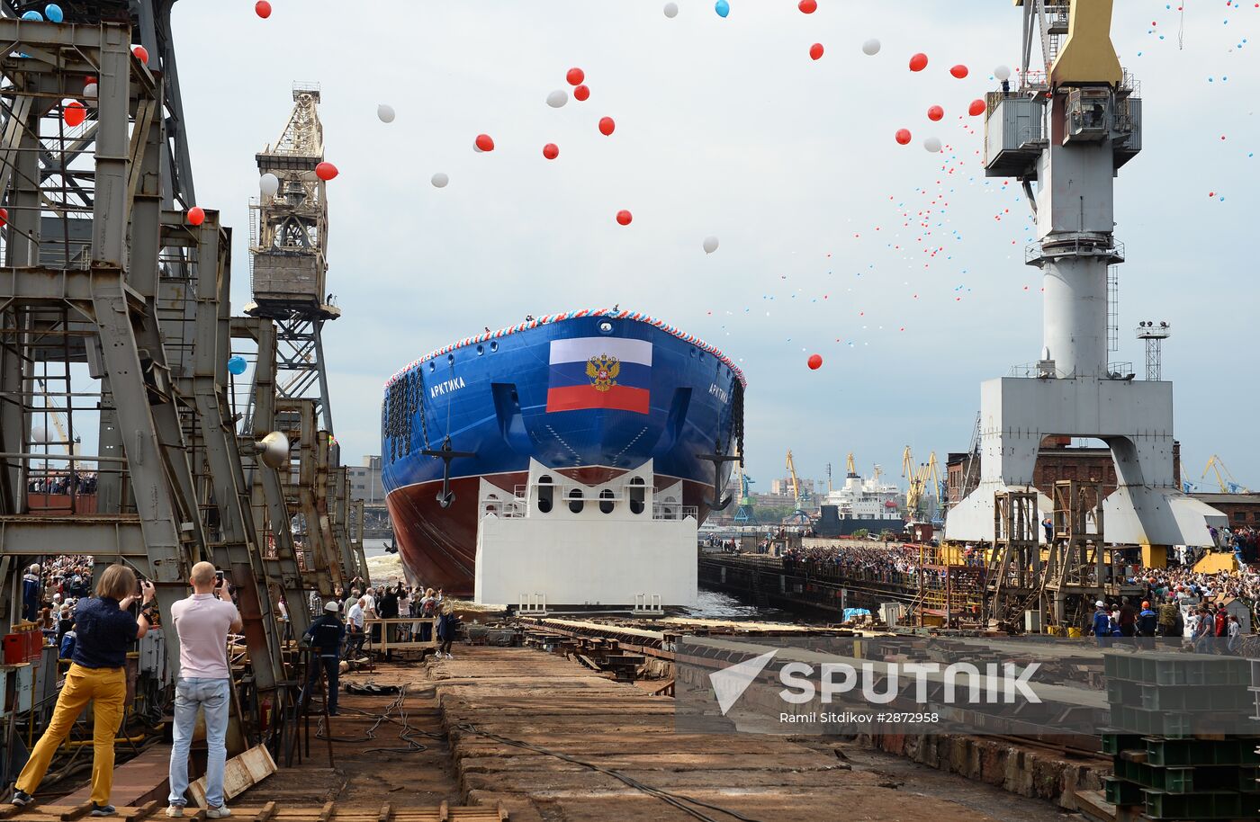Lead Project Arktika nuclear icebreaker launched in St. Petersburg