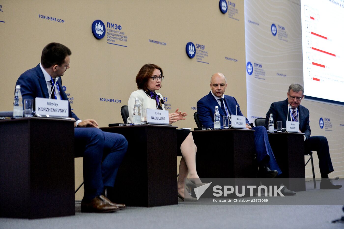 Panel discussion 'Russian Macroeconomic Policy in Response to A Volatile Economic Environment' at SPIEF