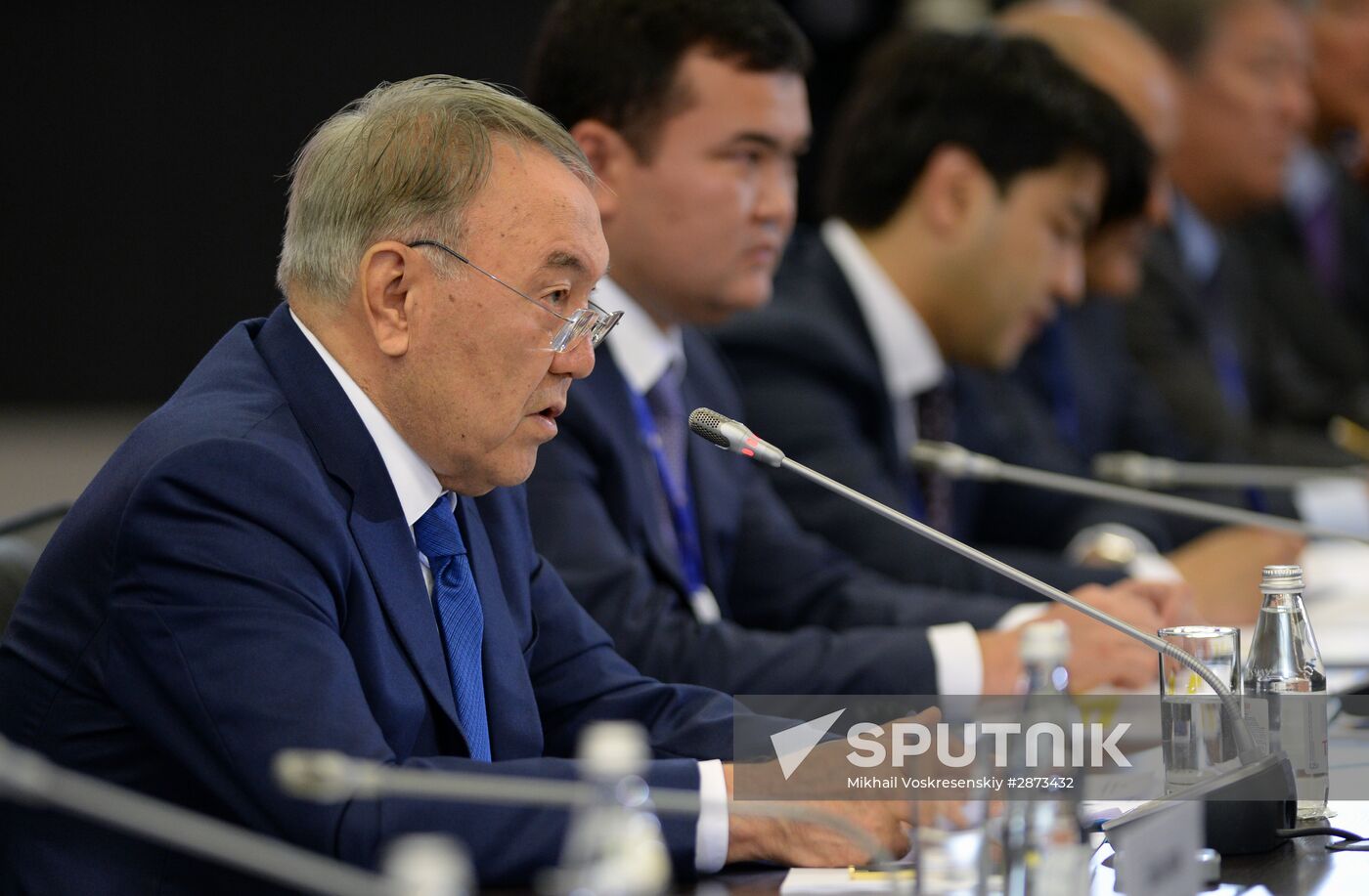 President of Kazakhstan Nursultan Nazarbayev meets with Russian businesspeople at SPIEF