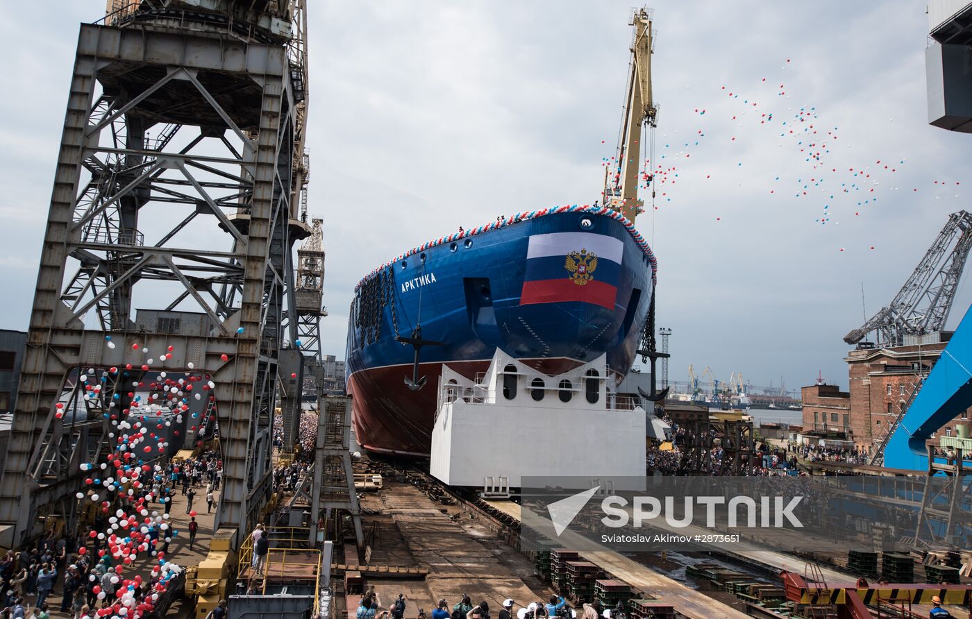 Lead Project Arktika nuclear icebreaker launched in St. Petersburg