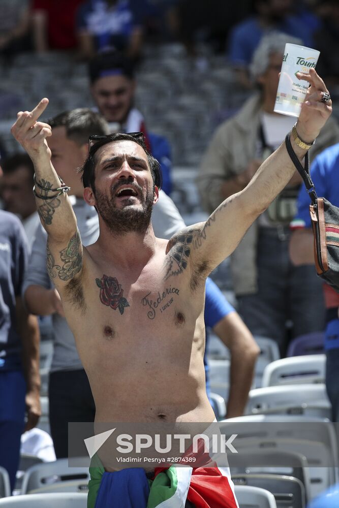 Football. UEFA Euro 2016. Italy vs. Sweden