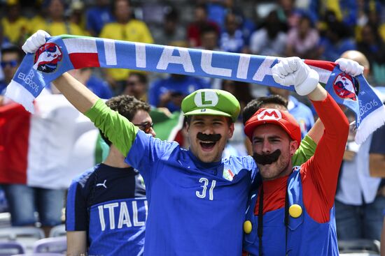 Football. UEFA Euro 2016. Italy vs. Sweden