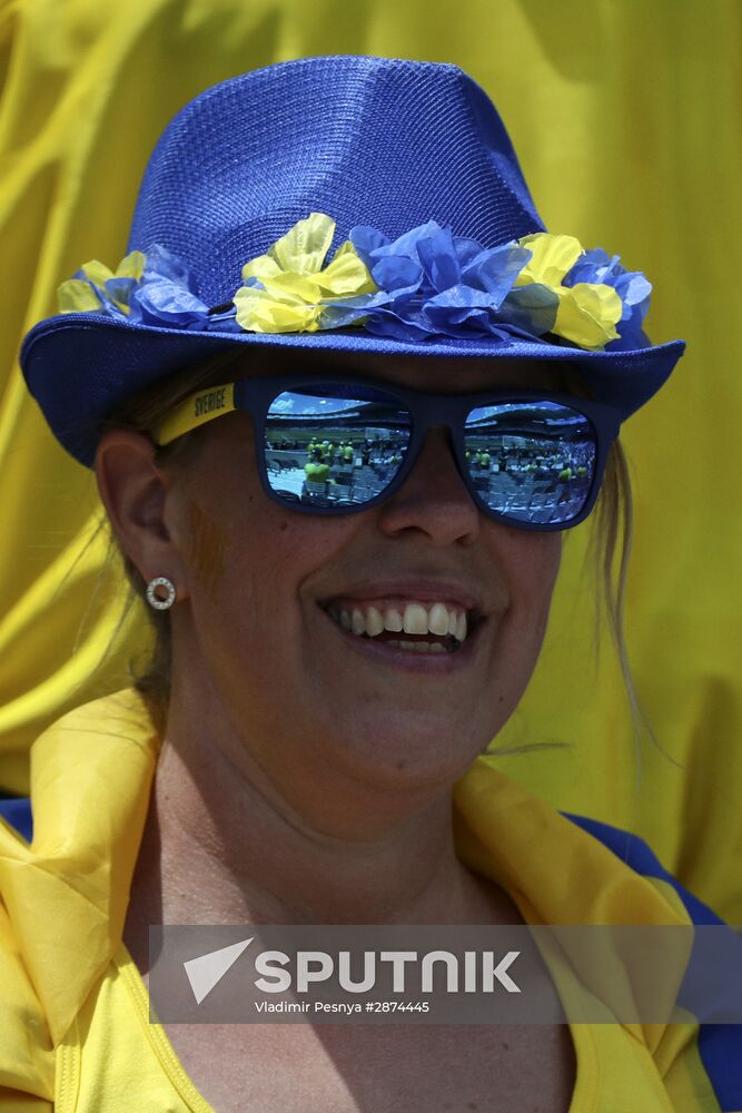 Football. UEFA Euro 2016. Italy vs. Sweden