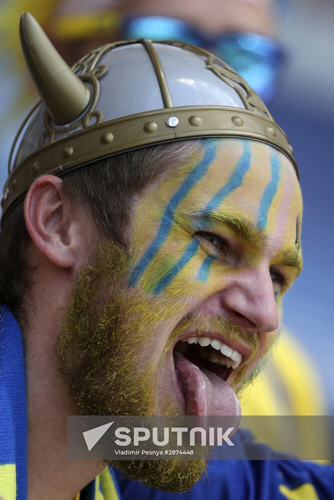 Football. UEFA Euro 2016. Italy vs. Sweden