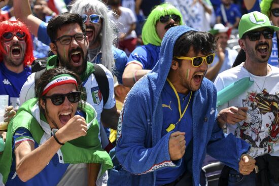 Football. UEFA Euro 2016. Italy vs. Sweden