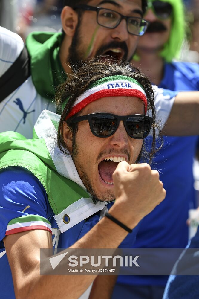 Football. UEFA Euro 2016. Italy vs. Sweden