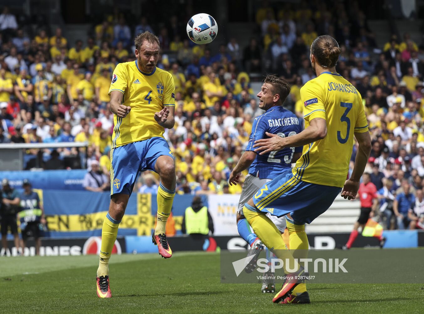 Football. UEFA Euro 2016. Italy vs. Sweden