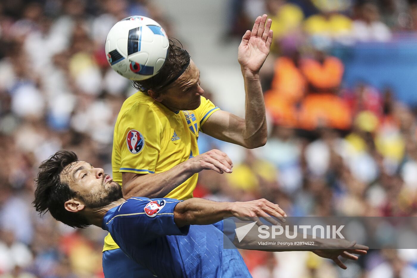 Football. UEFA Euro 2016. Italy vs. Sweden