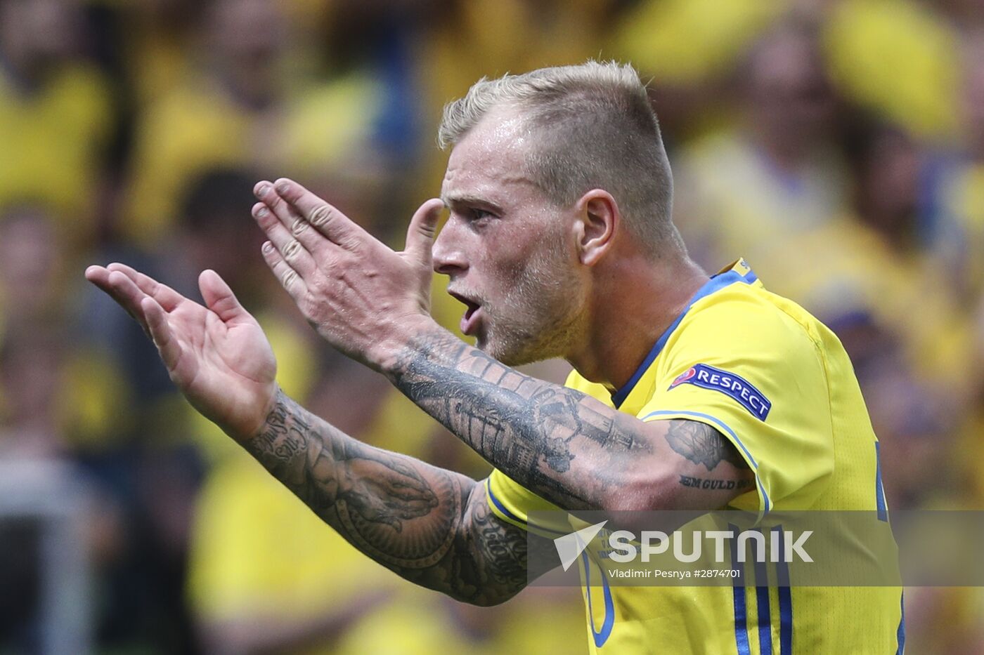 Football. UEFA Euro 2016. Italy vs. Sweden