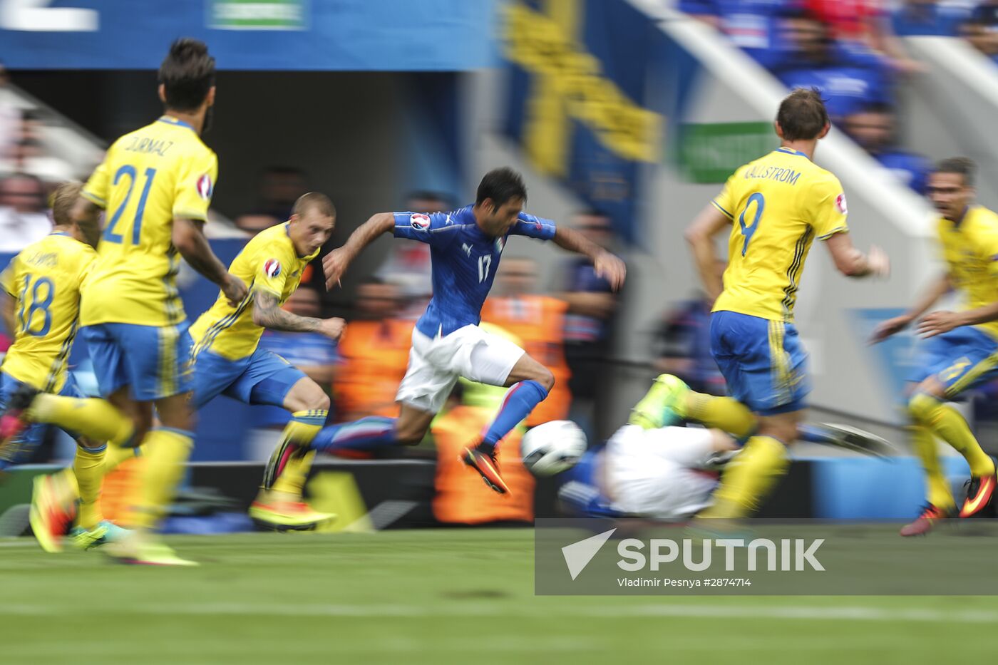 Football. UEFA Euro 2016. Italy vs. Sweden