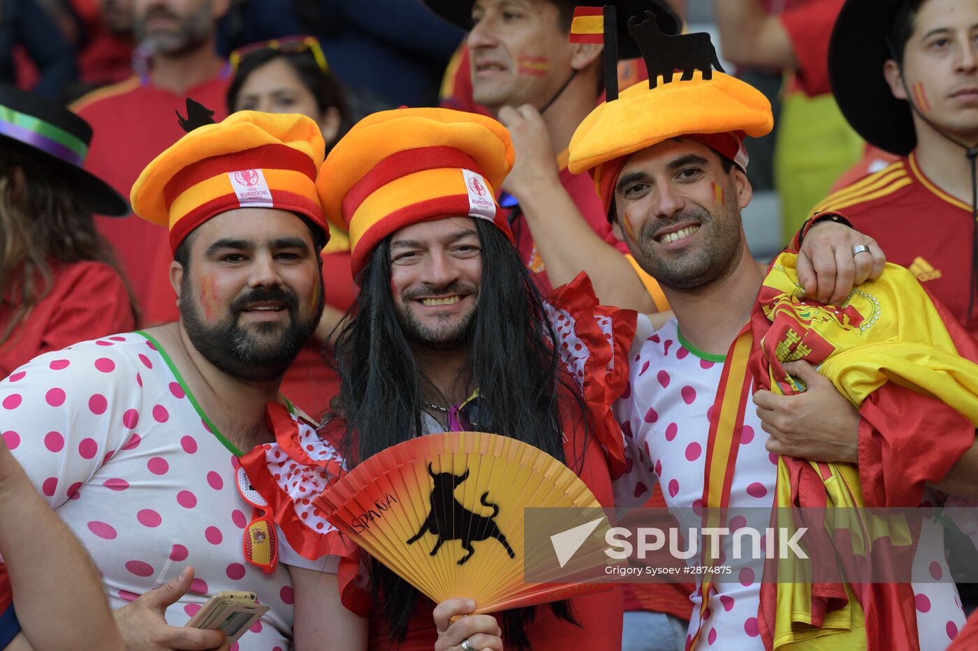 Football. 2016 UEFA European Championship. Spain vs. Turkey