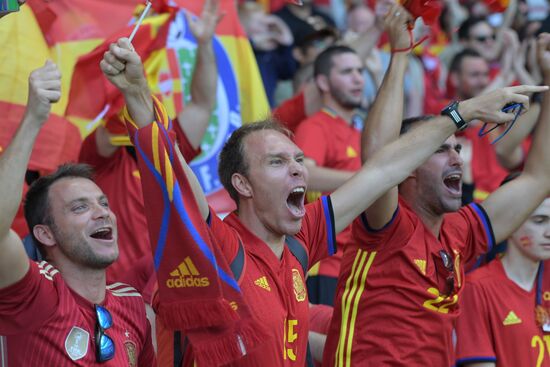 Football. 2016 UEFA European Championship. Spain vs. Turkey