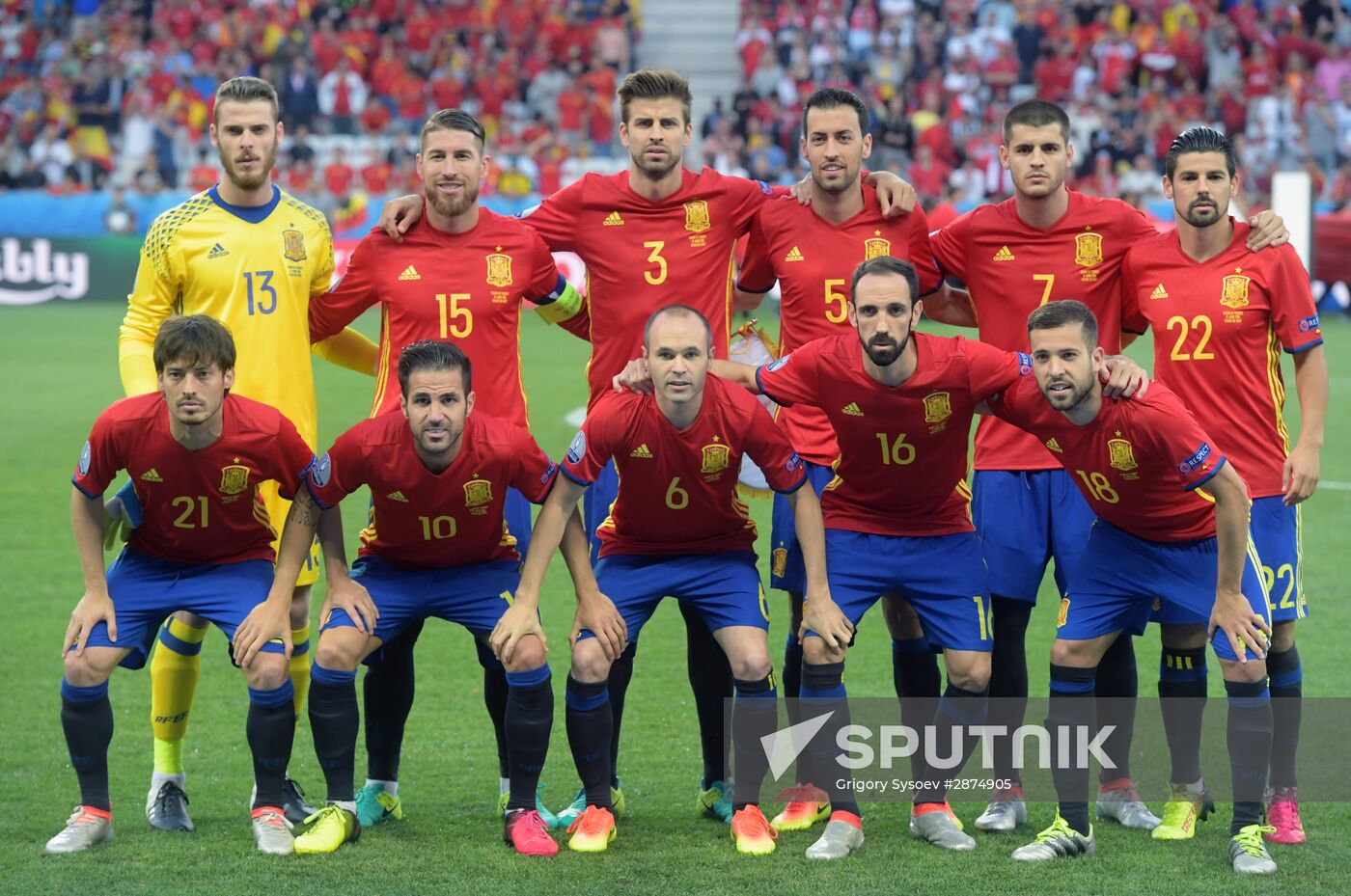 Football. 2016 UEFA European Championship. Spain vs. Turkey