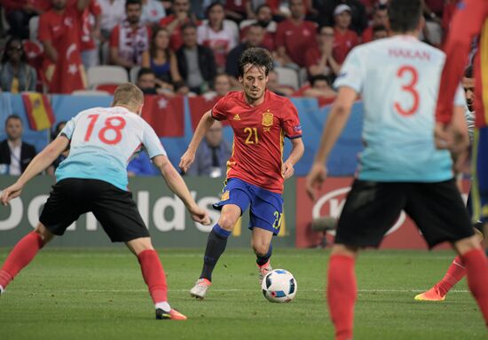 Football. 2016 UEFA European Championship. Spain vs. Turkey